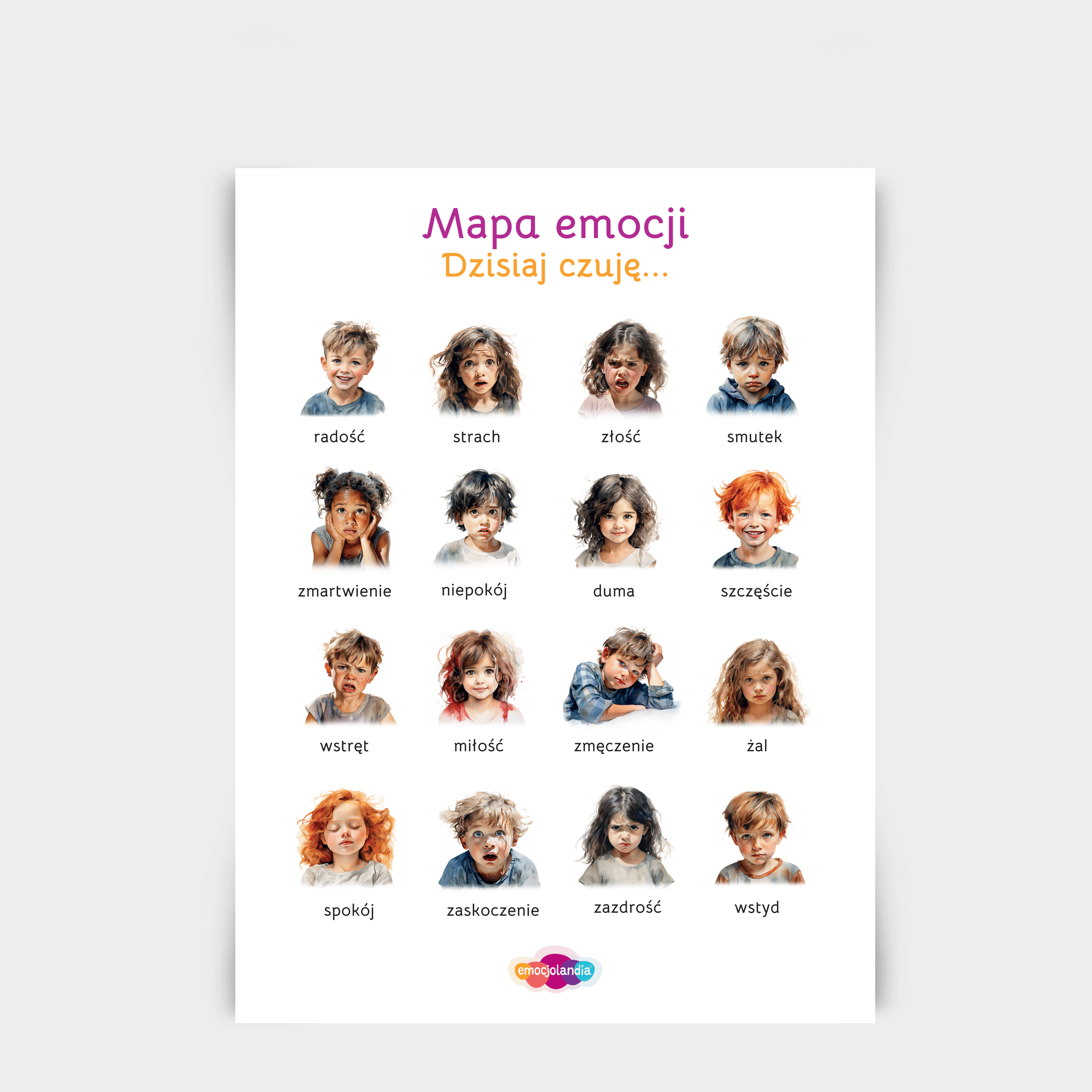 Plakat: Mapa Emocji (30x40cm)