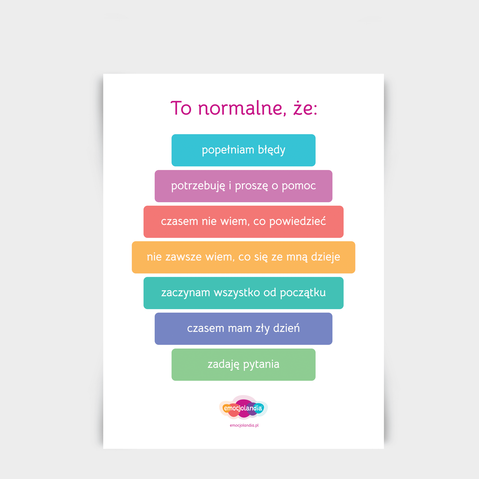 Plakat: To normalne, że (30x40cm)