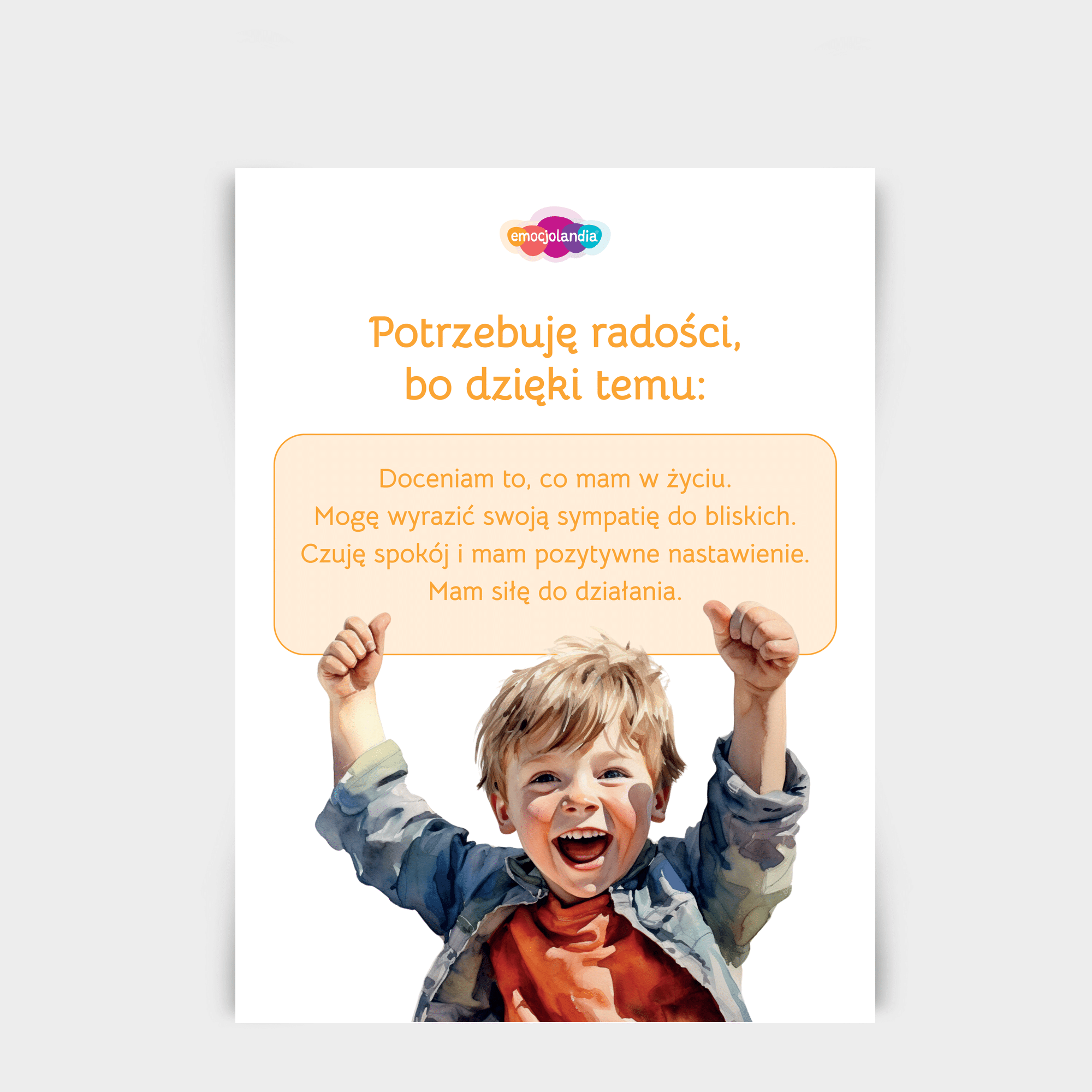 Plakat: Potrzebuję radości (30x40cm)