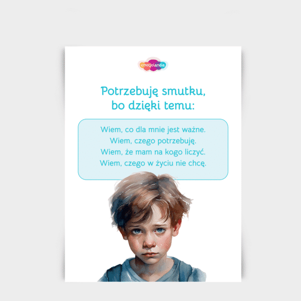 Plakat: Potrzebuję smutku (30x40cm)
