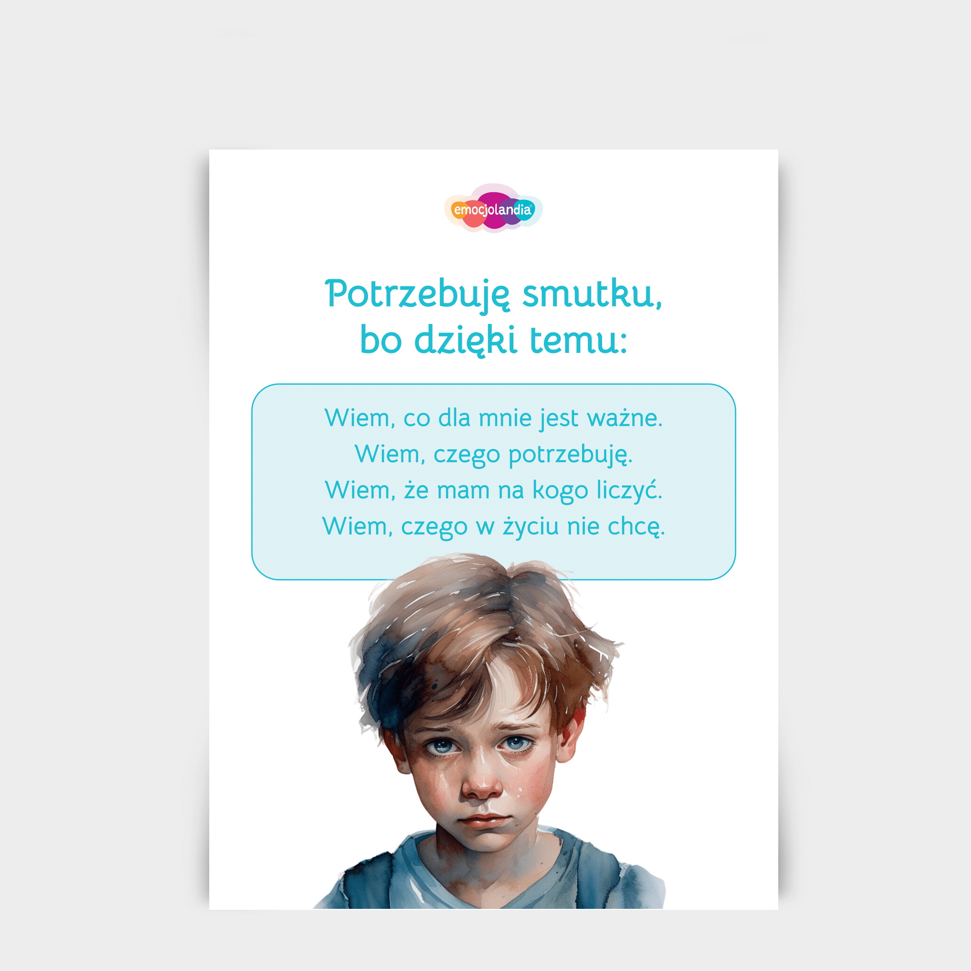 Plakat: Potrzebuję smutku (30x40cm)
