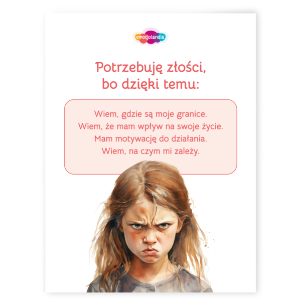 Plakat: Potrzebuję złości (30x40cm)
