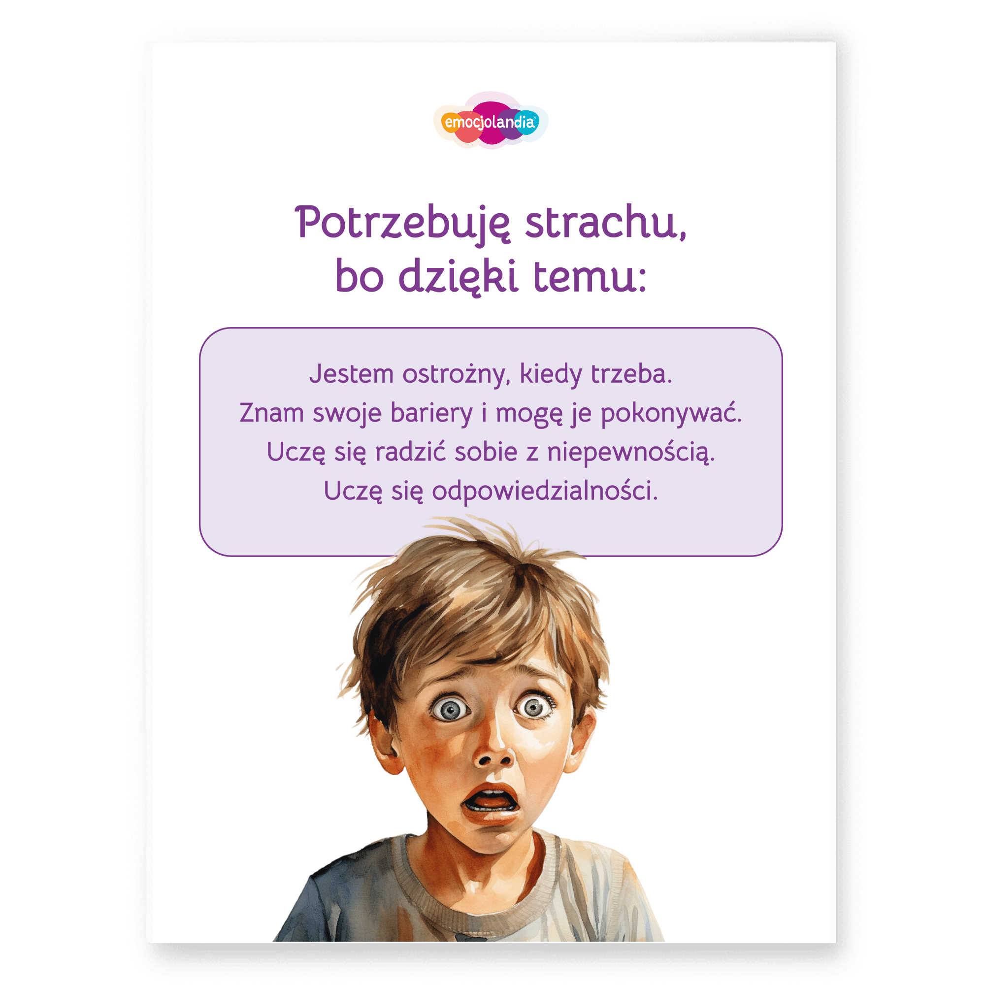 Plakat: Potrzebuję strachu (30x40cm)