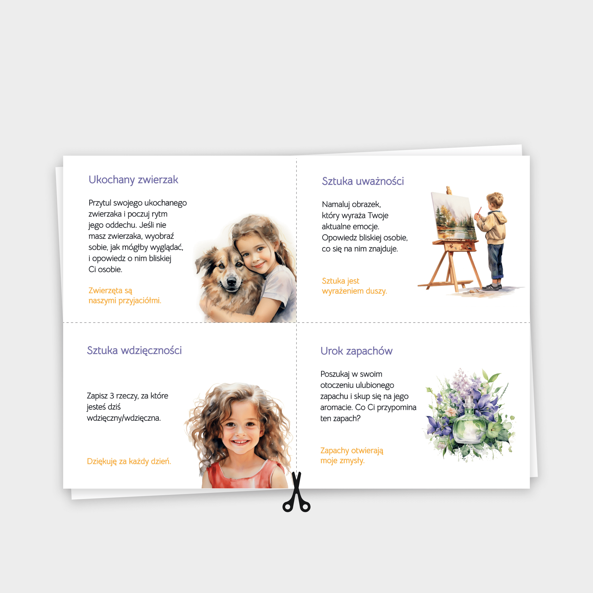Zadania mindfulness: karty dla dzieci (PDF)