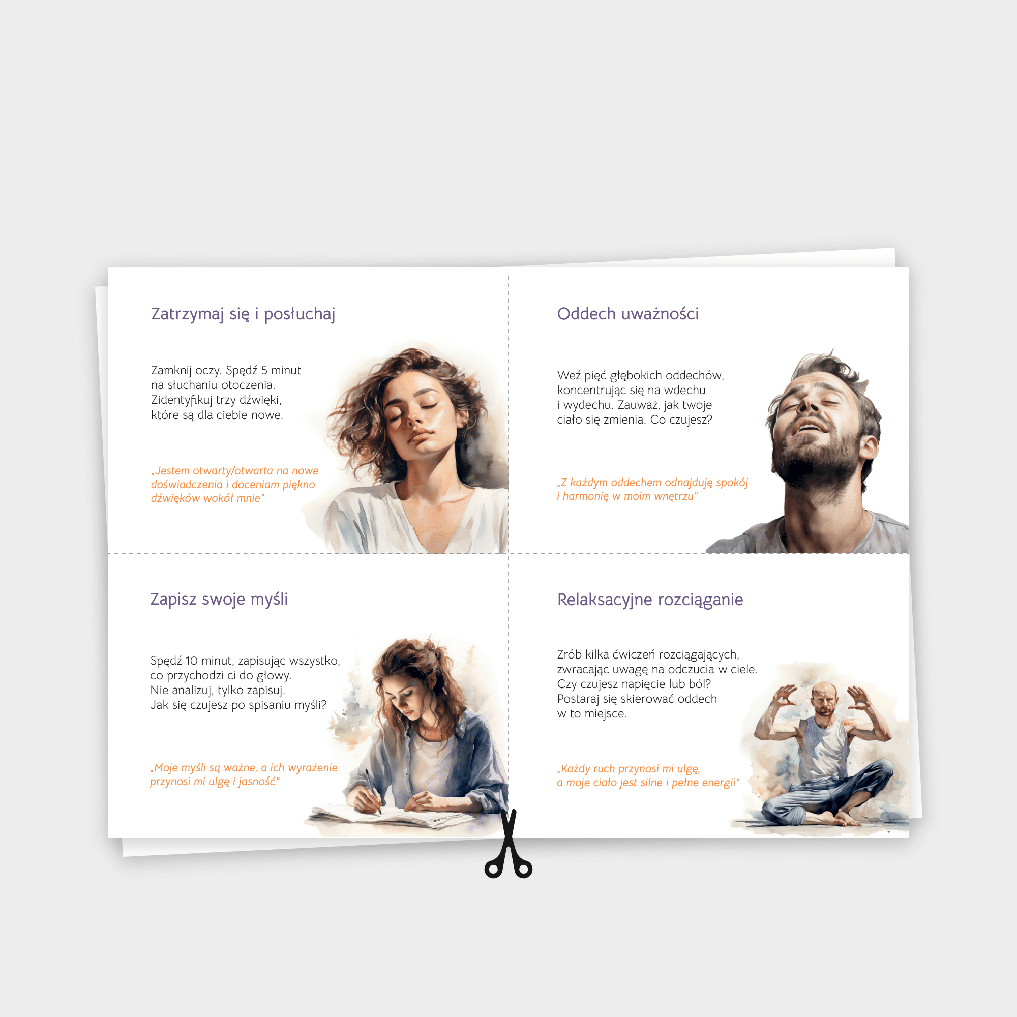 Ćwiczenia mindfulness: karty dla młodzieży i dorosłych (PDF)