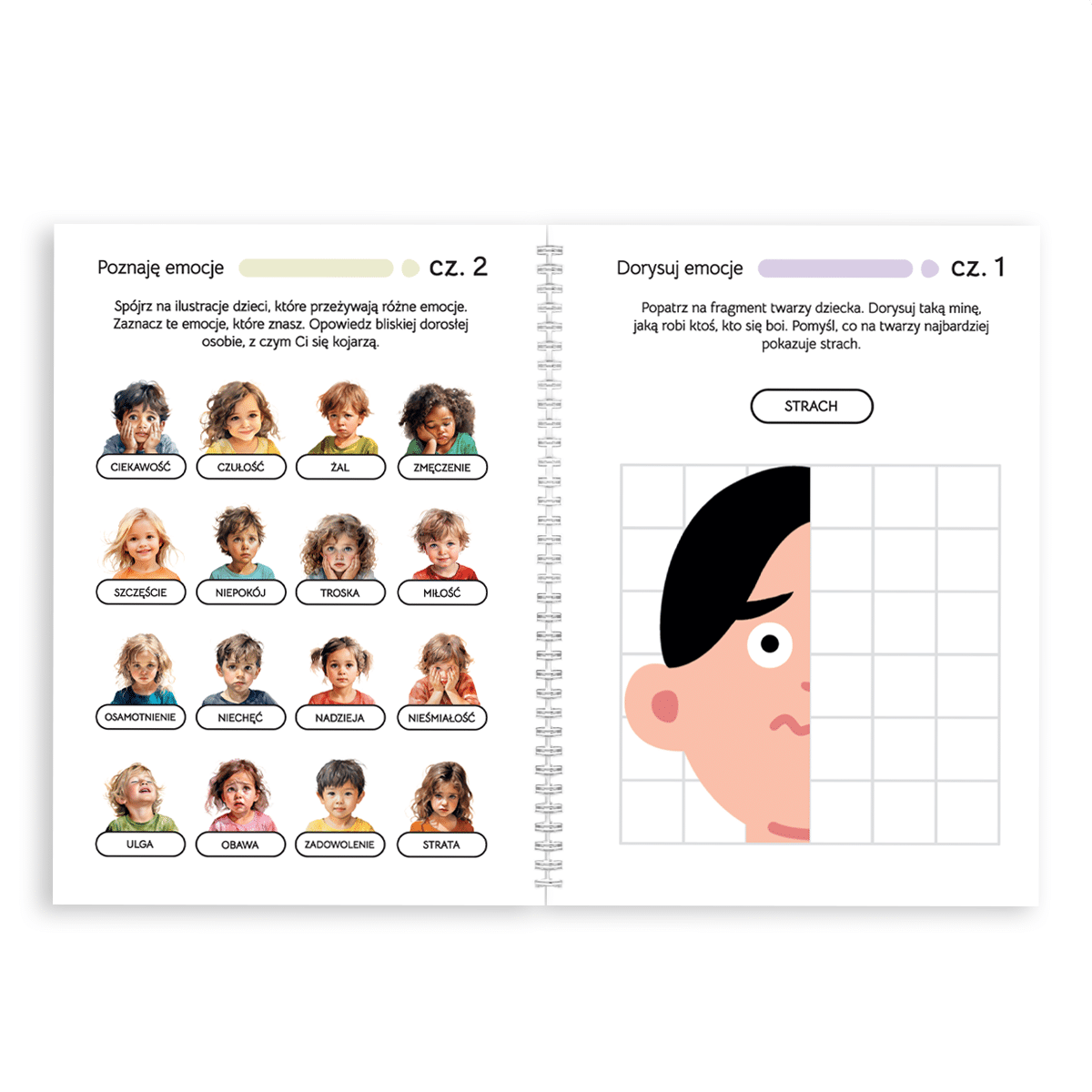Odkrywamy emocje: zeszyt ćwiczeń wielokrotnego użytku dla dzieci w wieku 4–8 lat - obrazek 3