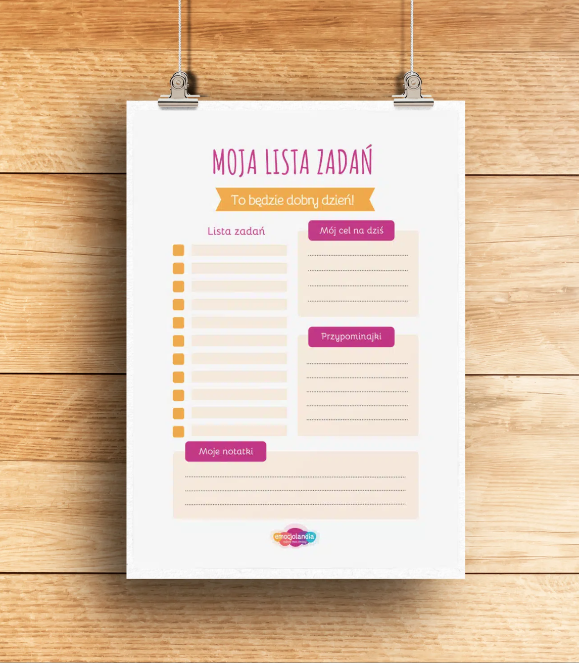 Moja lista zadań: planer magnetyczny suchościeralny
