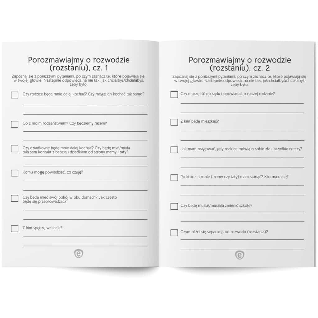 Rozwód (rozstanie) rodziców a emocje dziecka – zeszyt ćwiczeń (PDF