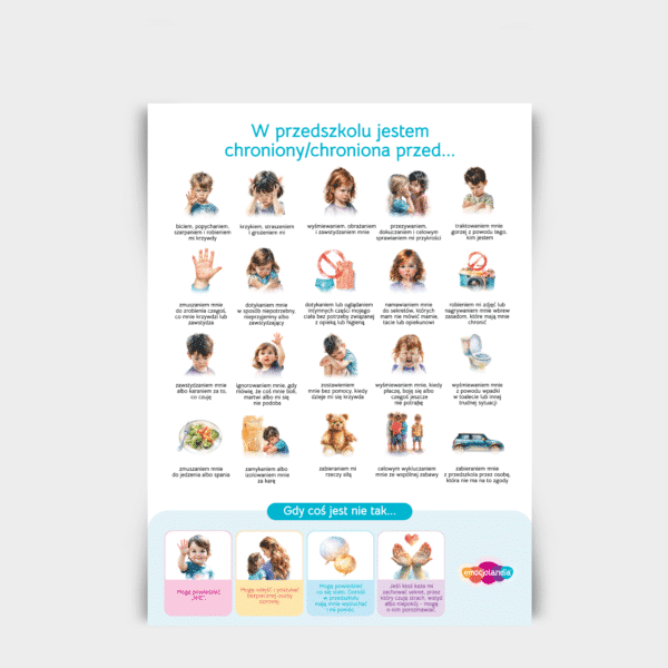 Plakat: W przedszkolu jestem chroniony/chroniona przed… (50x70cm)