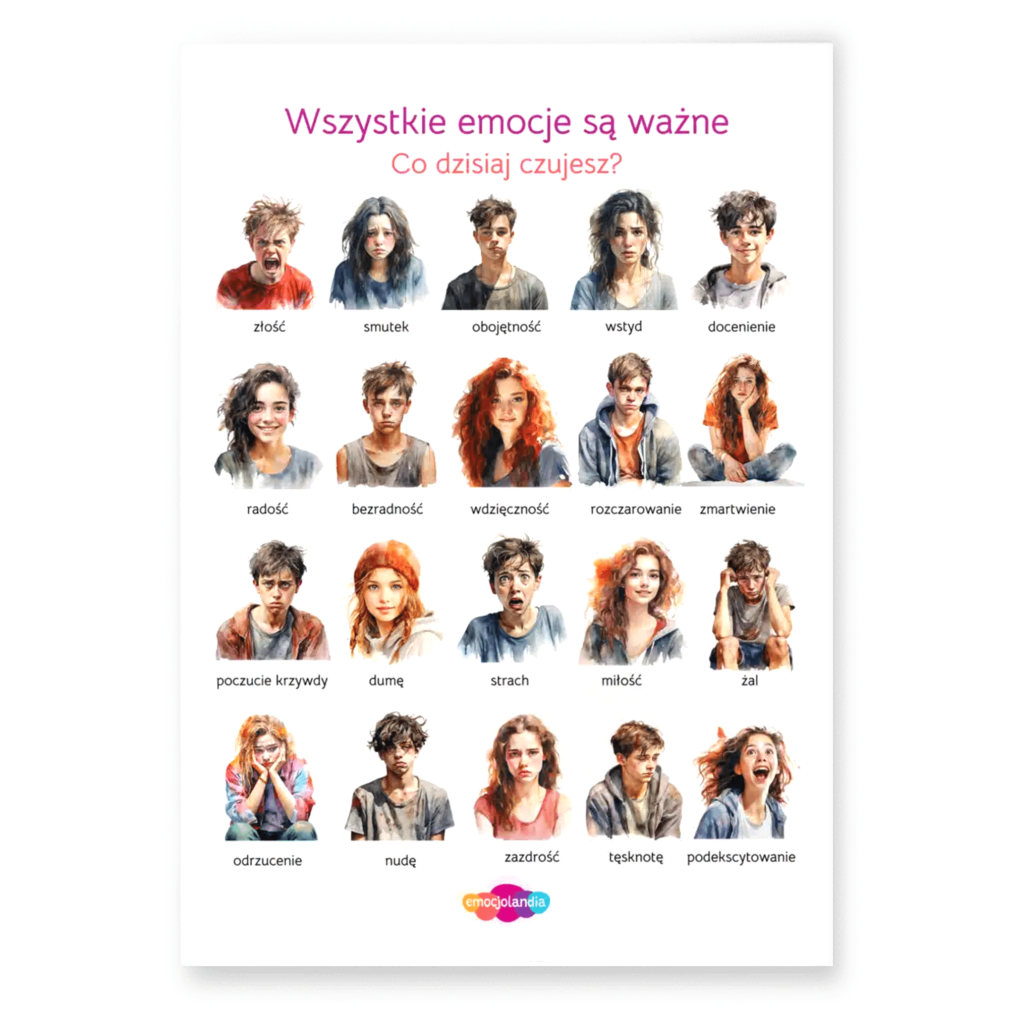 Plakat: Wszystkie emocje są ważne (30x40cm)