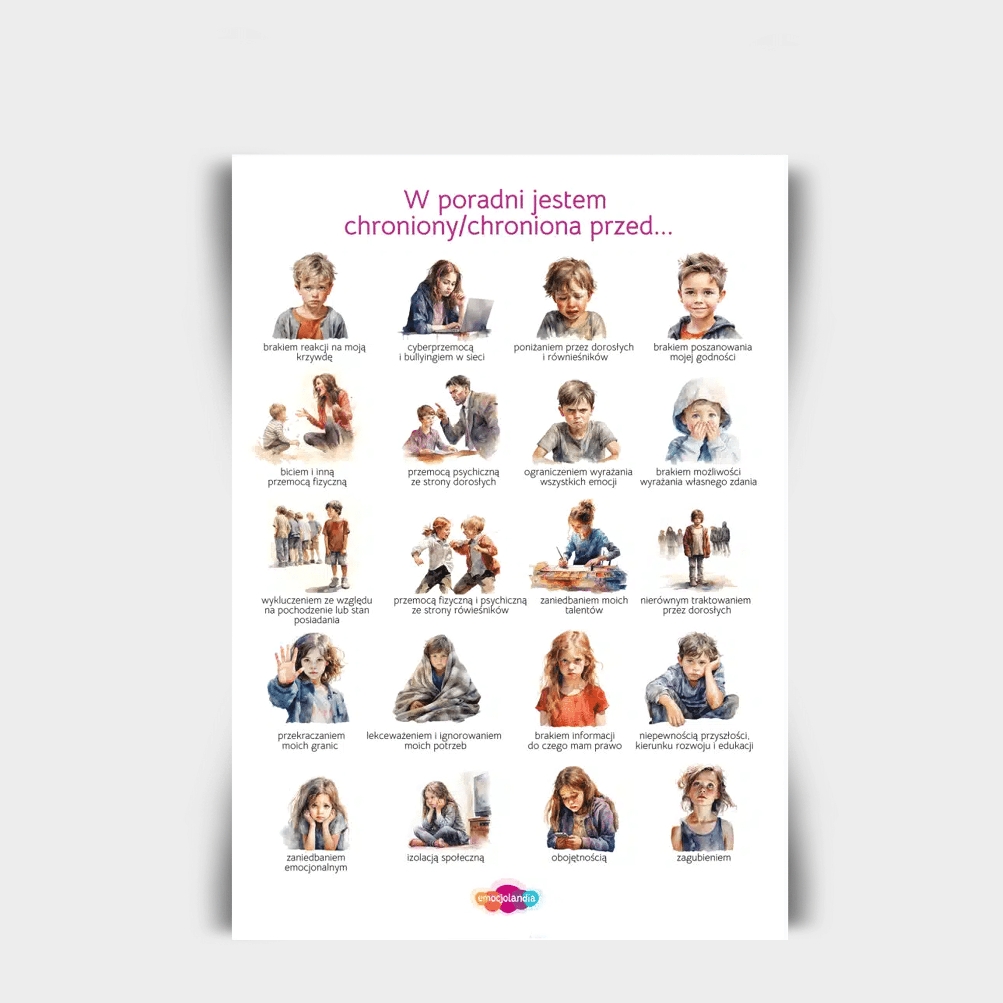 Plakat: W poradni jestem chroniony/chroniona przed… (30x40cm)