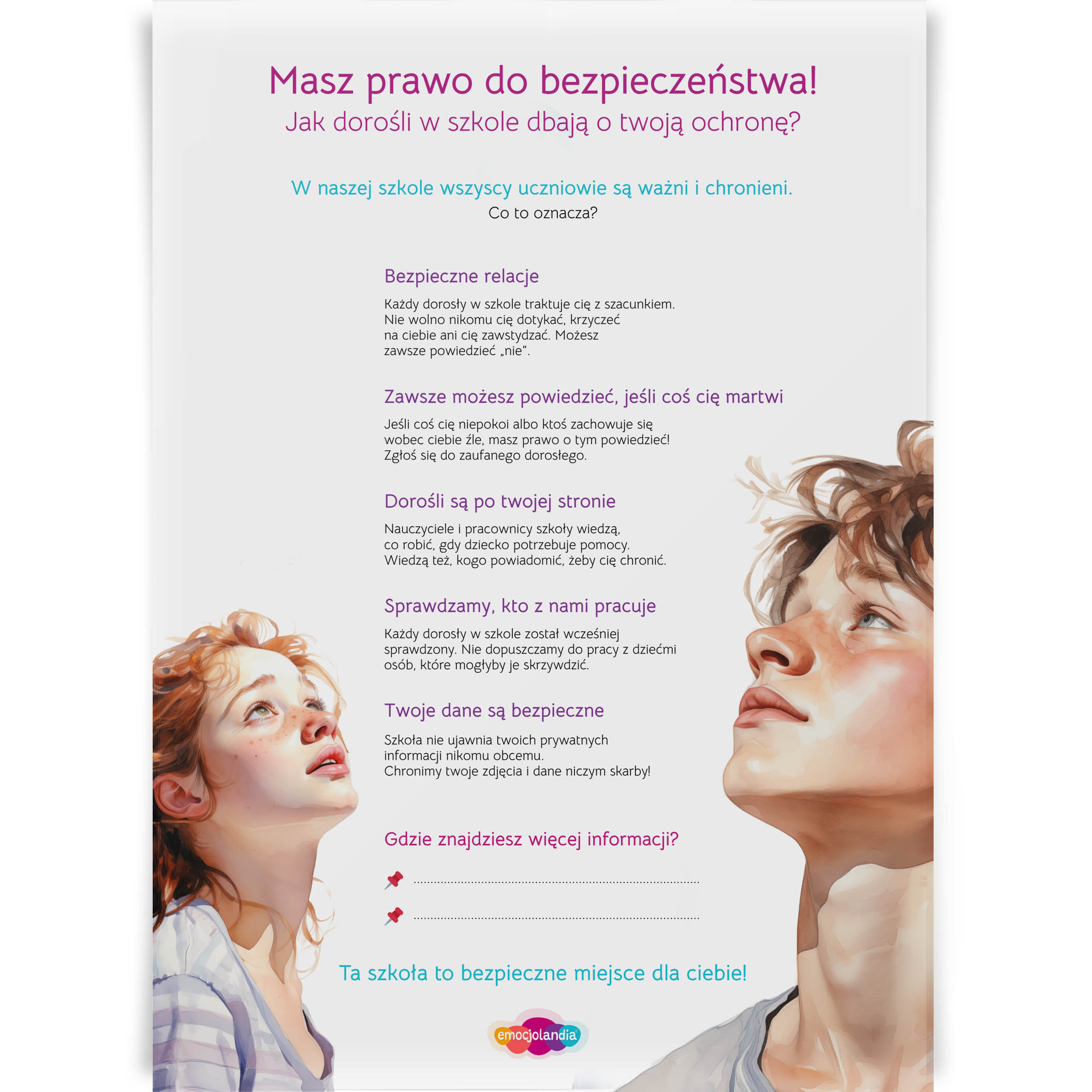 Plakat „Masz prawo do bezpieczeństwa!” – B2 (50 × 70 cm) - dla szkół ponadpodstawowych