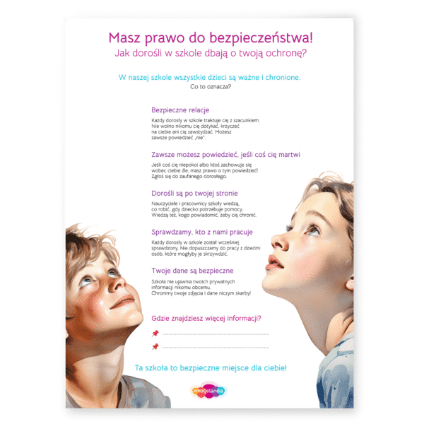 Plakat dla szkoły podstawowej: Masz prawo do bezpieczeństwa! (50x70cm)