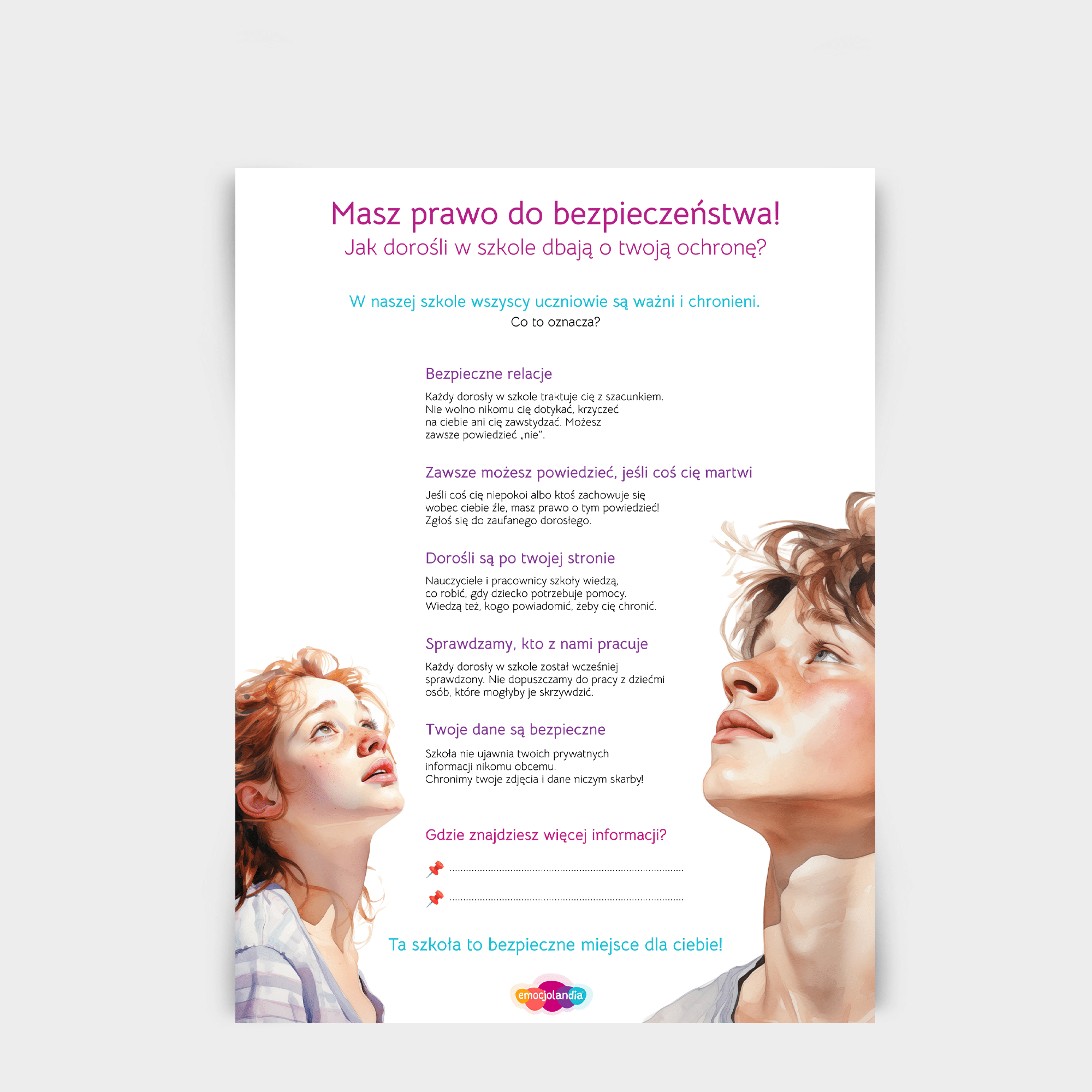 Plakat dla szkoły ponadpodstawowej: Masz prawo do bezpieczeństwa! (50x70cm)