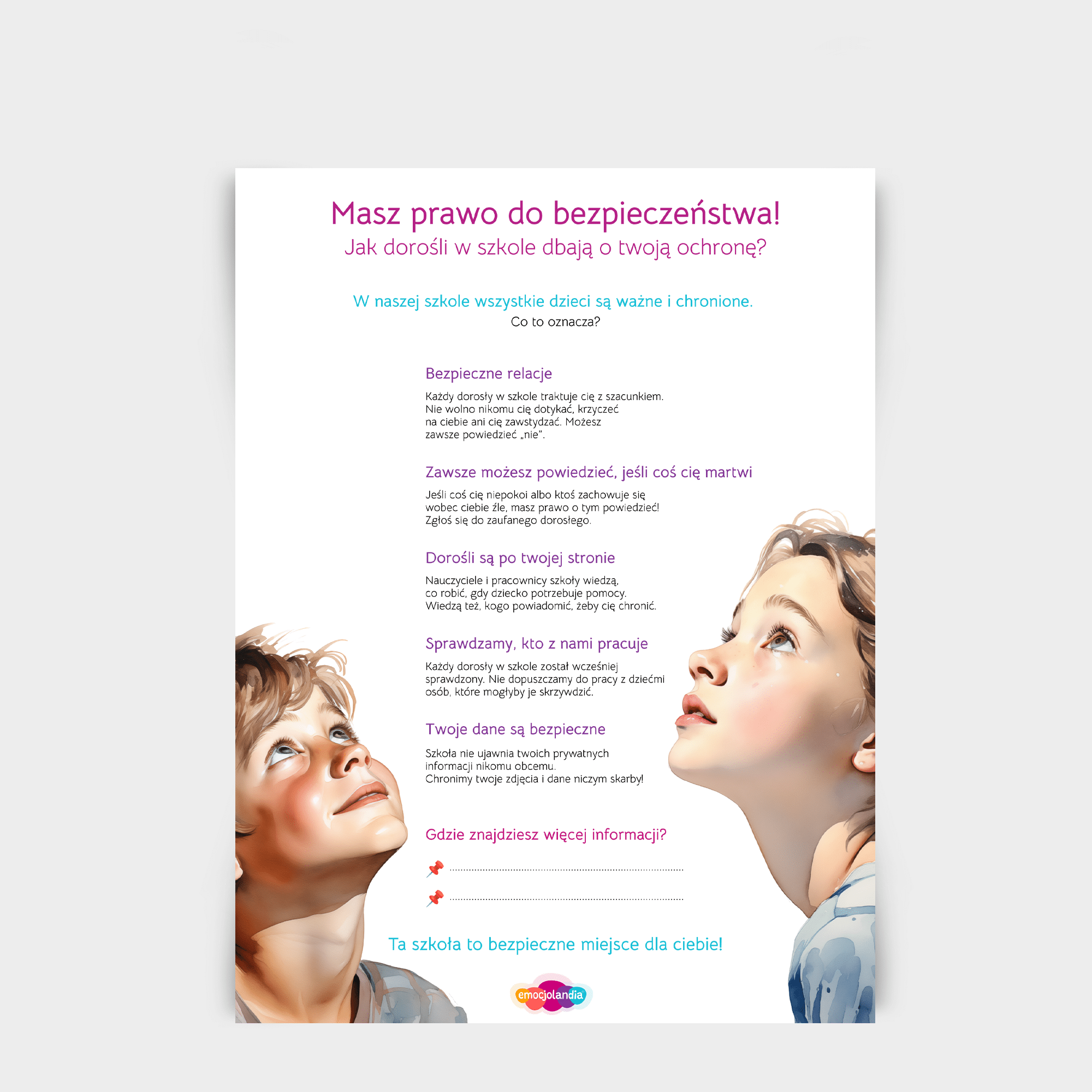 Plakat dla szkoły podstawowej: Masz prawo do bezpieczeństwa! (50x70cm)