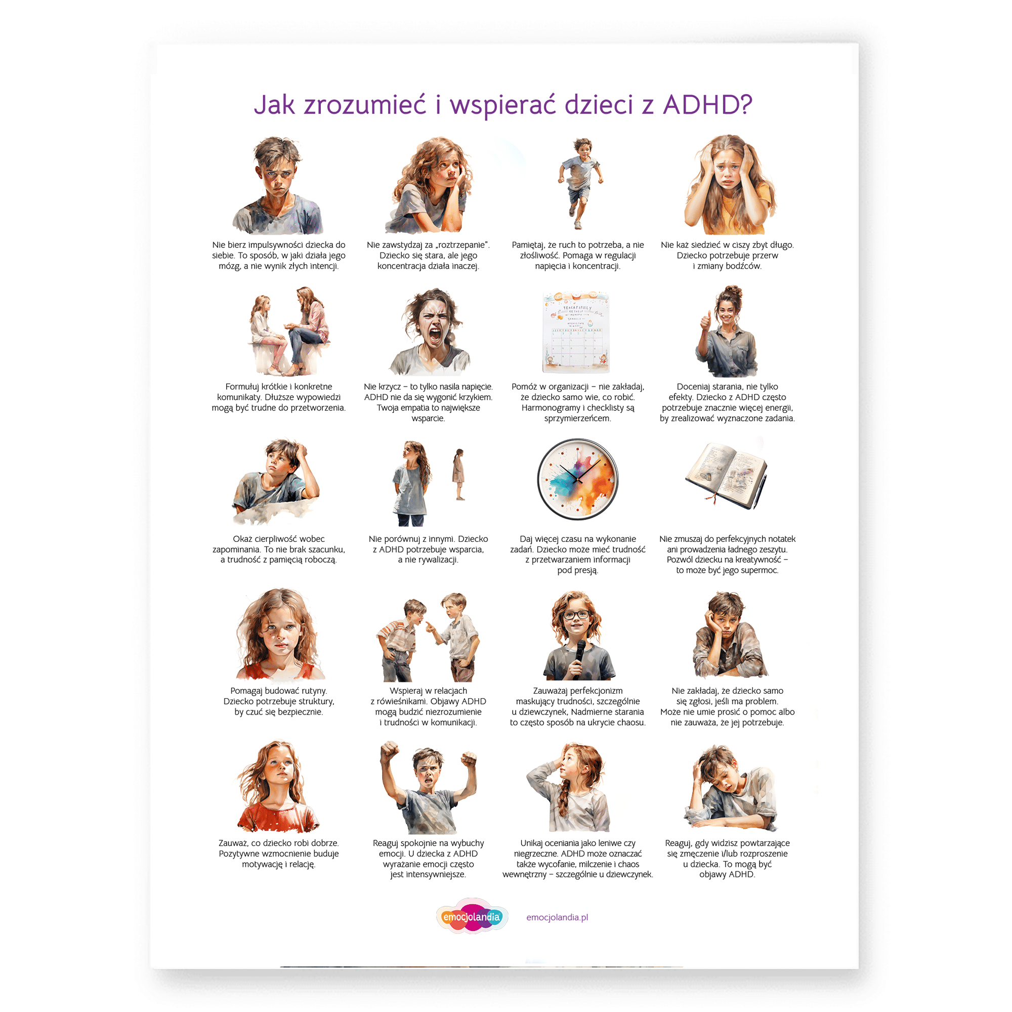Plakat: Jak zrozumieć i wspierać dzieci z ADHD? (50x70cm)