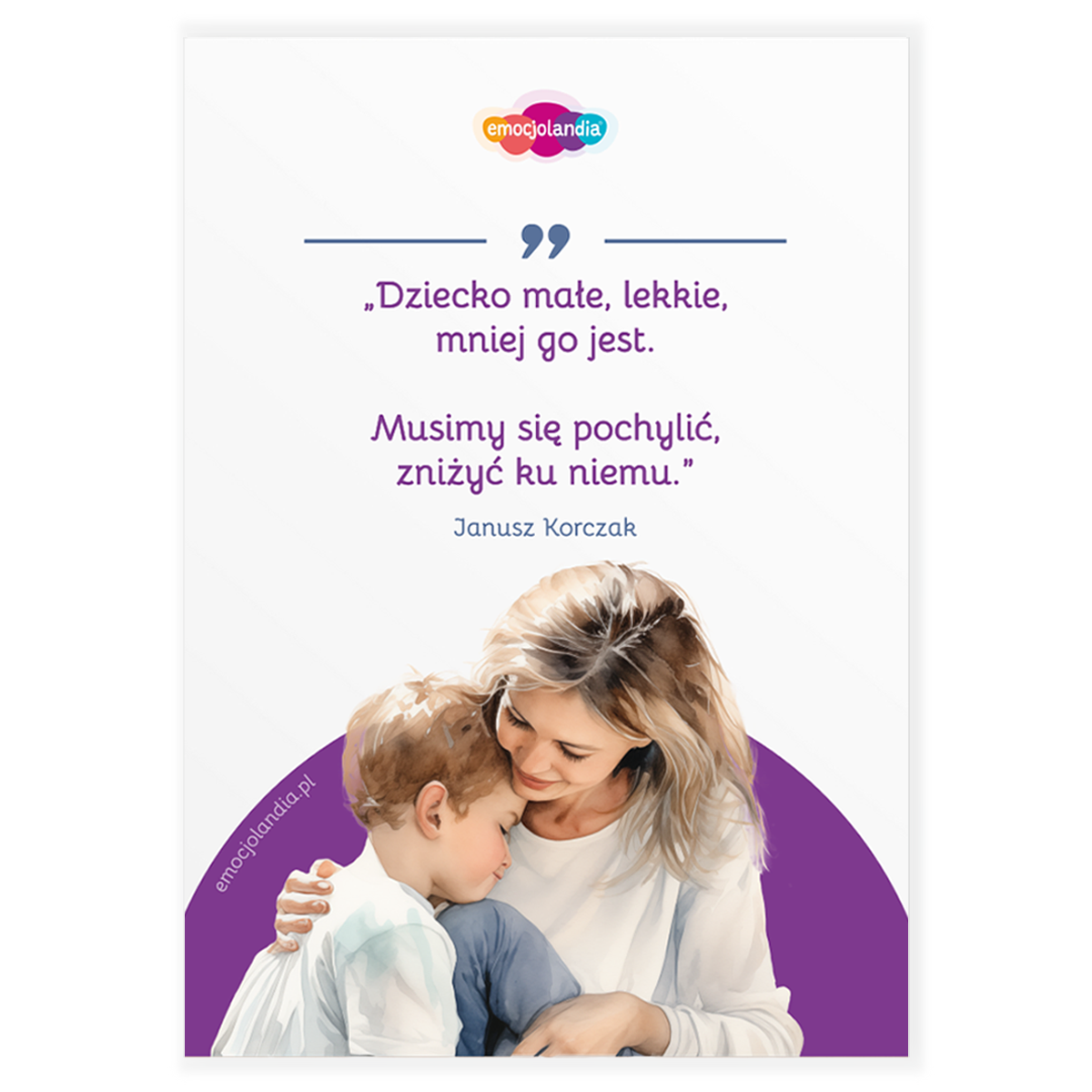 Plakat: Dziecko małe, lekkie, mniej go jest (30x40cm)