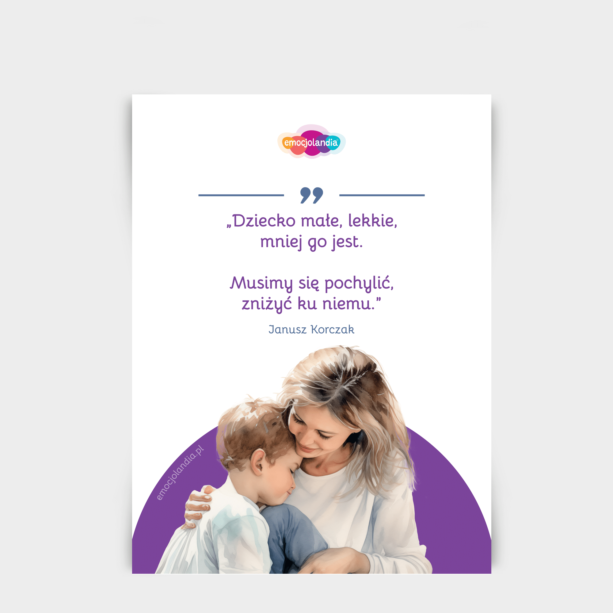 Plakat: Dziecko małe, lekkie, mniej go jest (30x40cm)