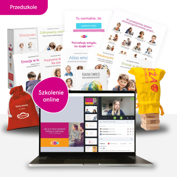 Szkolenie online „Edukacja emocjonalna w przedszkolu – od czego zacząć?" wraz z pakietem narzędzi szkoleniowych. Wyposaż cały zespół w wiedzę i gotowe narzędzia!