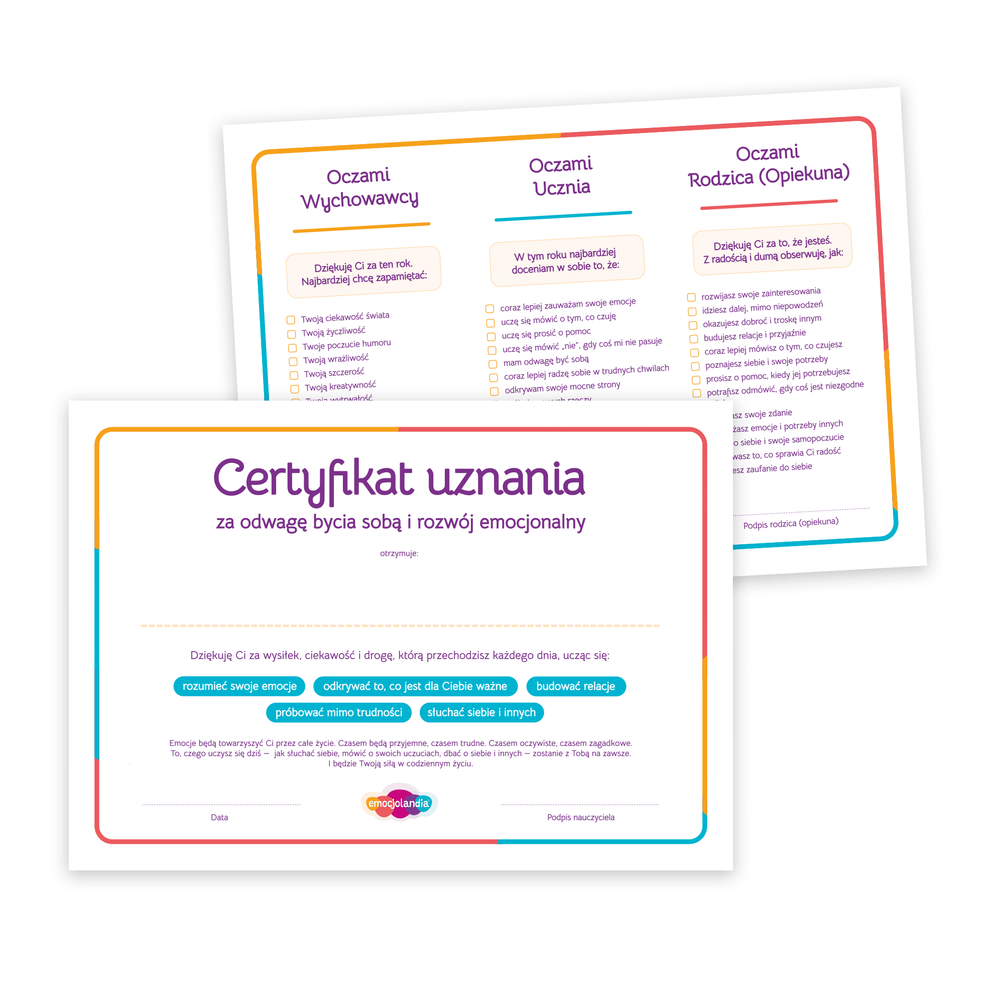Certyfikat Uznania dla Ucznia Szkoły Podstawowej i Ponadpodstawowej